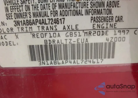 2010 Nissan Sentra 2.0S z USA, uszkodzony, nr VIN 3N1AB6AP4AL724617